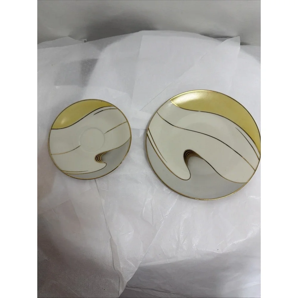 WINTERLING MARKTLEUTHEN BAVARIA Abstract HTF Plate And Saucer Gold Trimmed